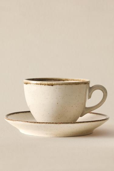 TASSE À THÉ PORCELAINE BORD EFFET ANTIQUE - Écru clair de Zara - Image 5