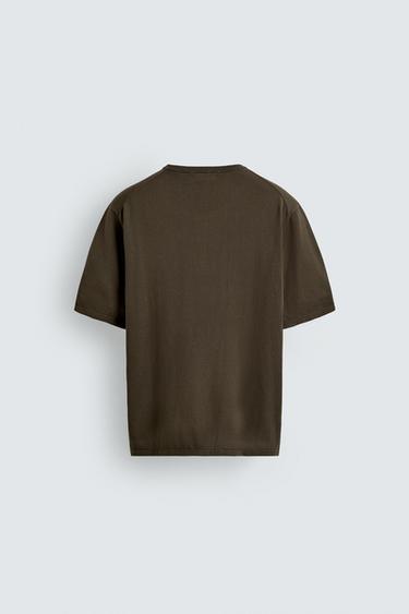 KNIT HENLEY T-SHIRT - Khaki by Zara - Image 7