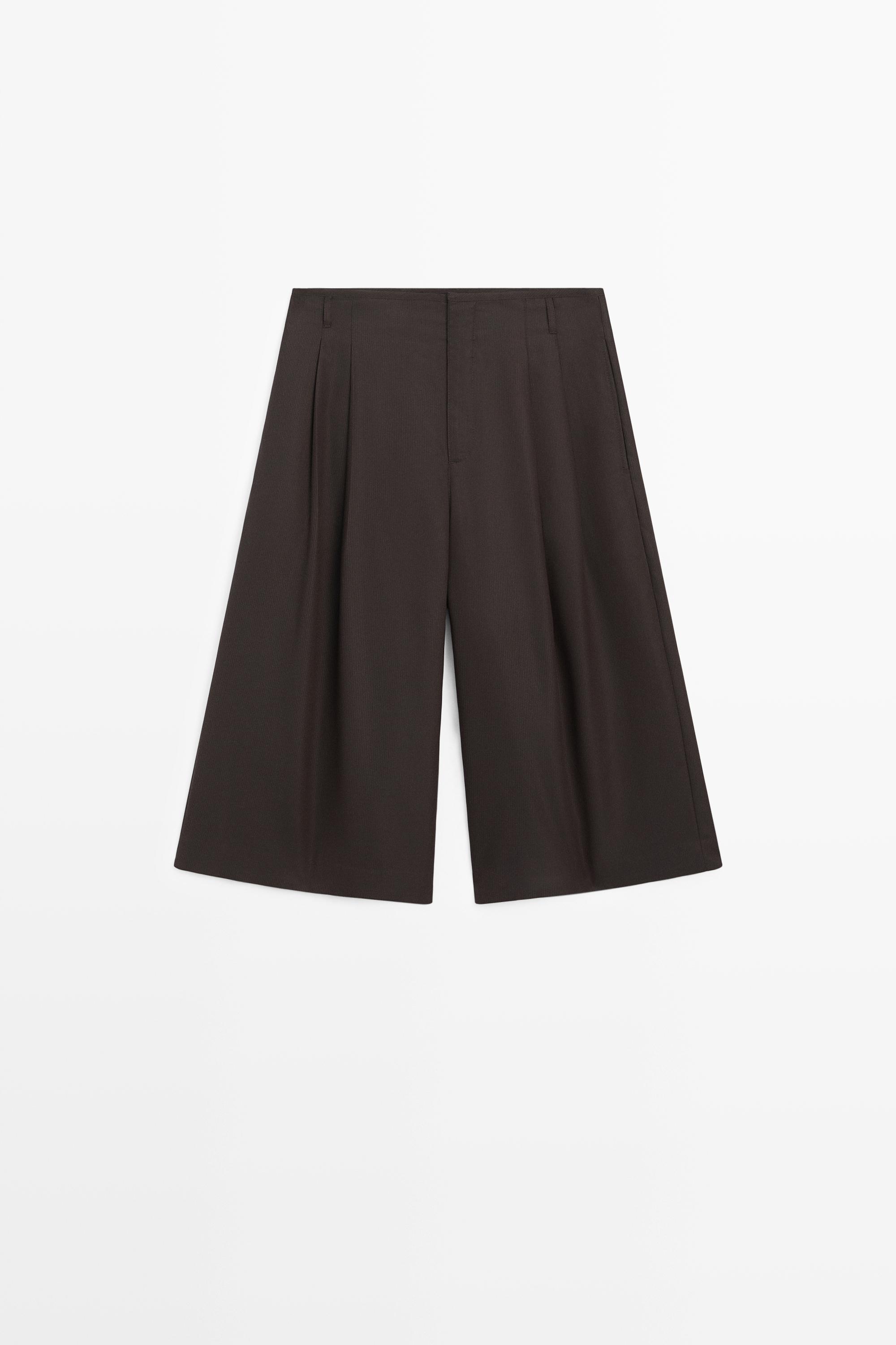 Long Bermuda shorts with striped detail