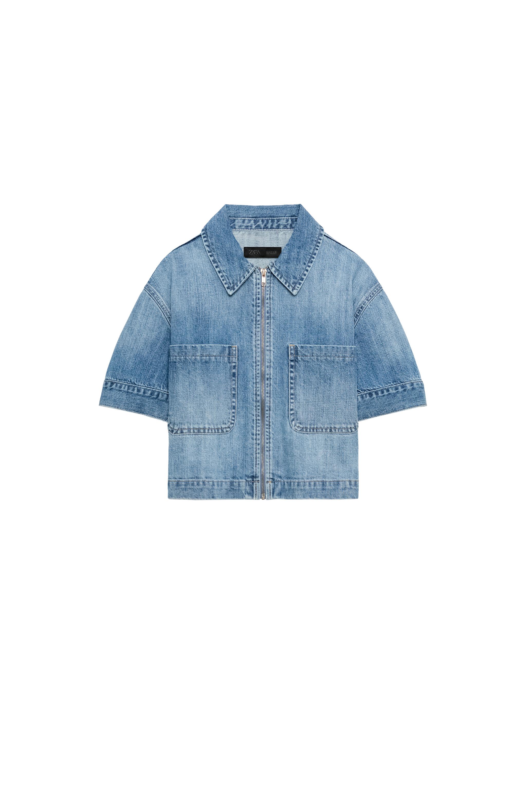 Z1975 ショートスリーブデニムシャツ - ミディアムブルー | ZARA Japan
