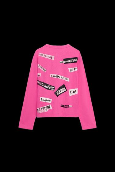 SEX PISTOLS LONG SLEEVE T-SHIRT - Pink by Zara