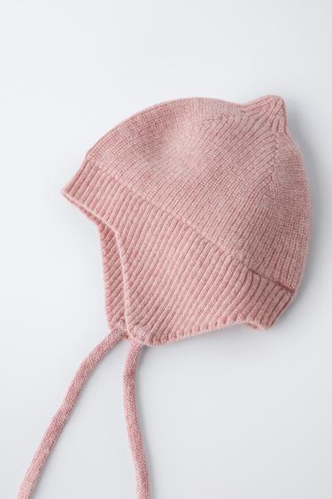 BONNET EN MAILLE AVEC LAINE - Rose chiné de Zara - Image 1