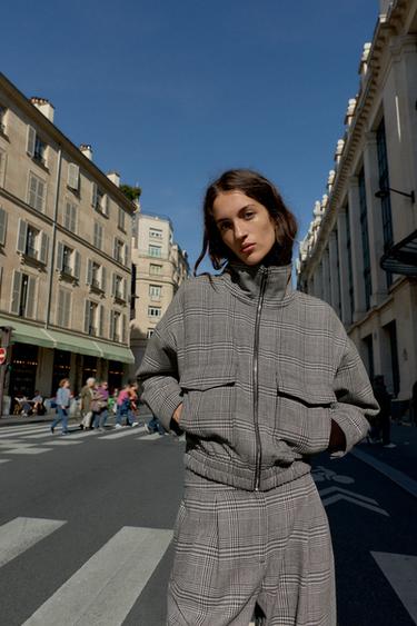 BOMBER PIED-DE-POULE - Écru / Noir de Zara - Image 4