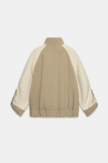 COMBINED QUILTED JACKET - Sand by Zara
