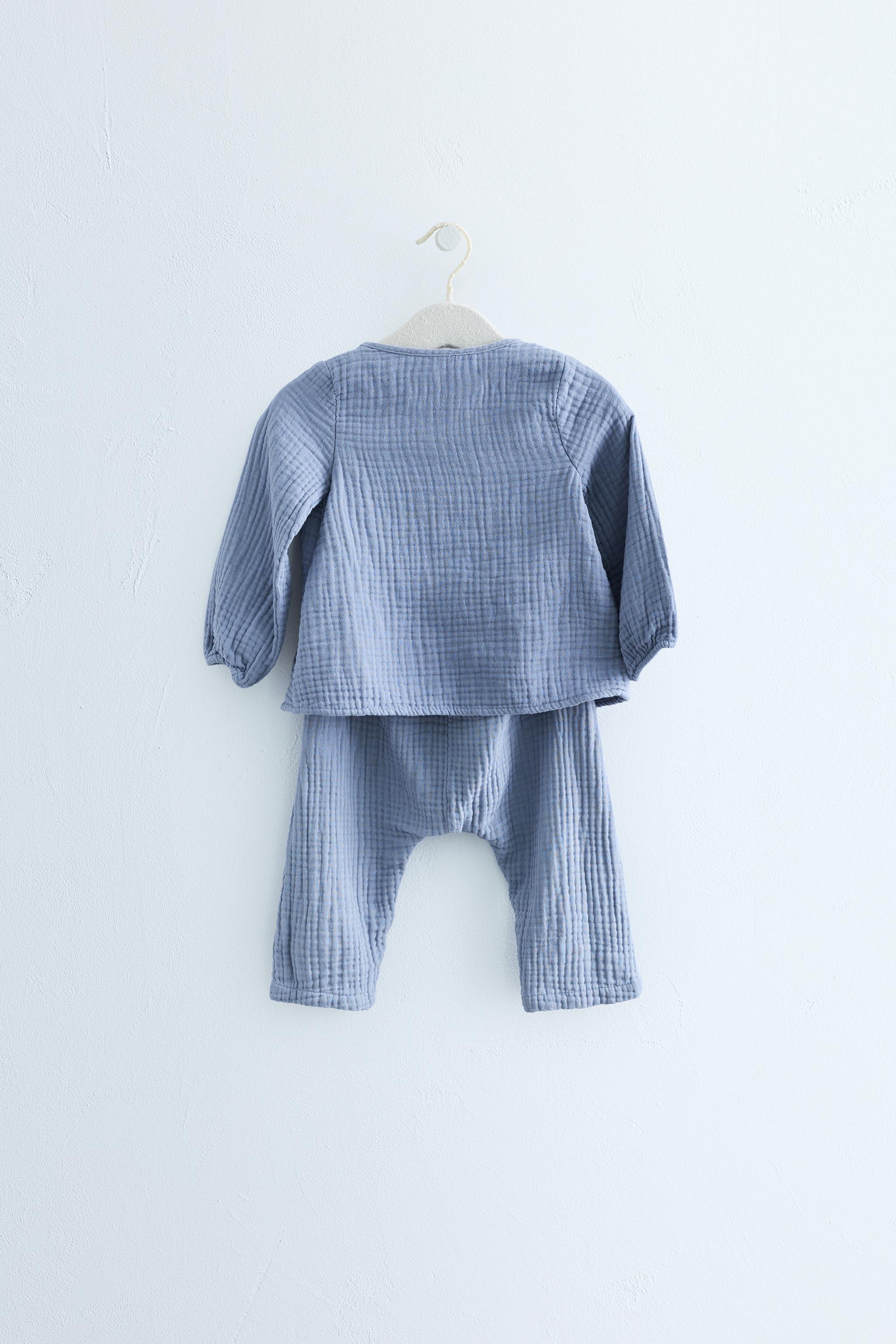 ZARA TIMELESS - WRAP SHIRT AND TEXTURED PANTS SET