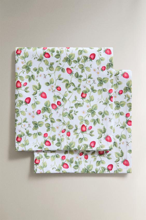 SERVIETTEN ERDBEEREN (DOPPELPACK) - Grün von Zara - Bild 0