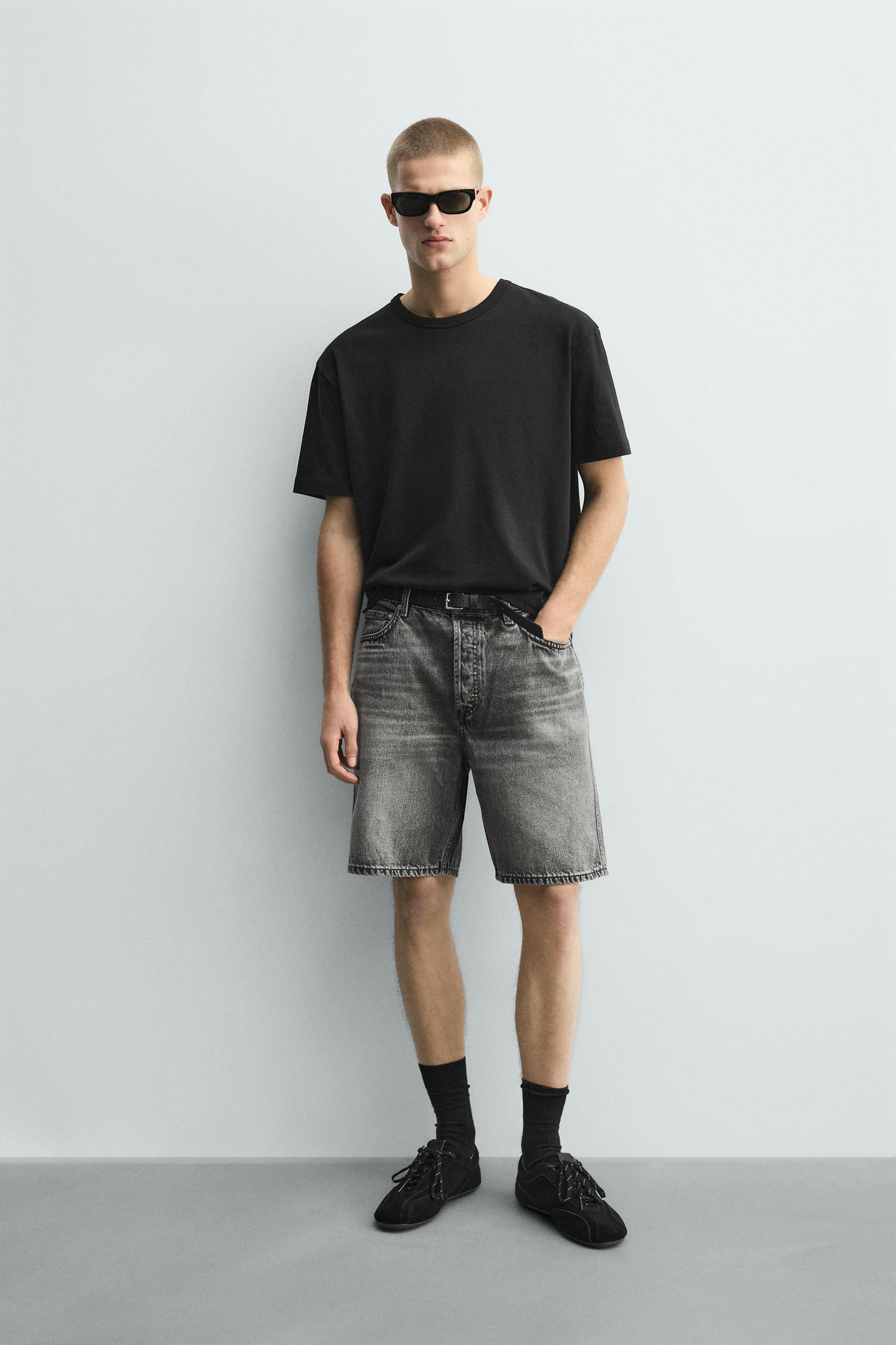 Straight-Leg Denim Bermuda Shorts