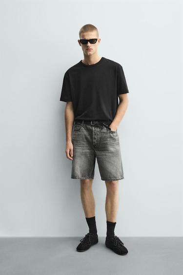 Zara BERMUDE OD TRAPERA stragiht fit KROJA – mid-siva