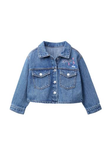 Zara LILO & STITCH © DISNEY EMBROIDERED DENIM JACKET - Mid-blue - Image 0