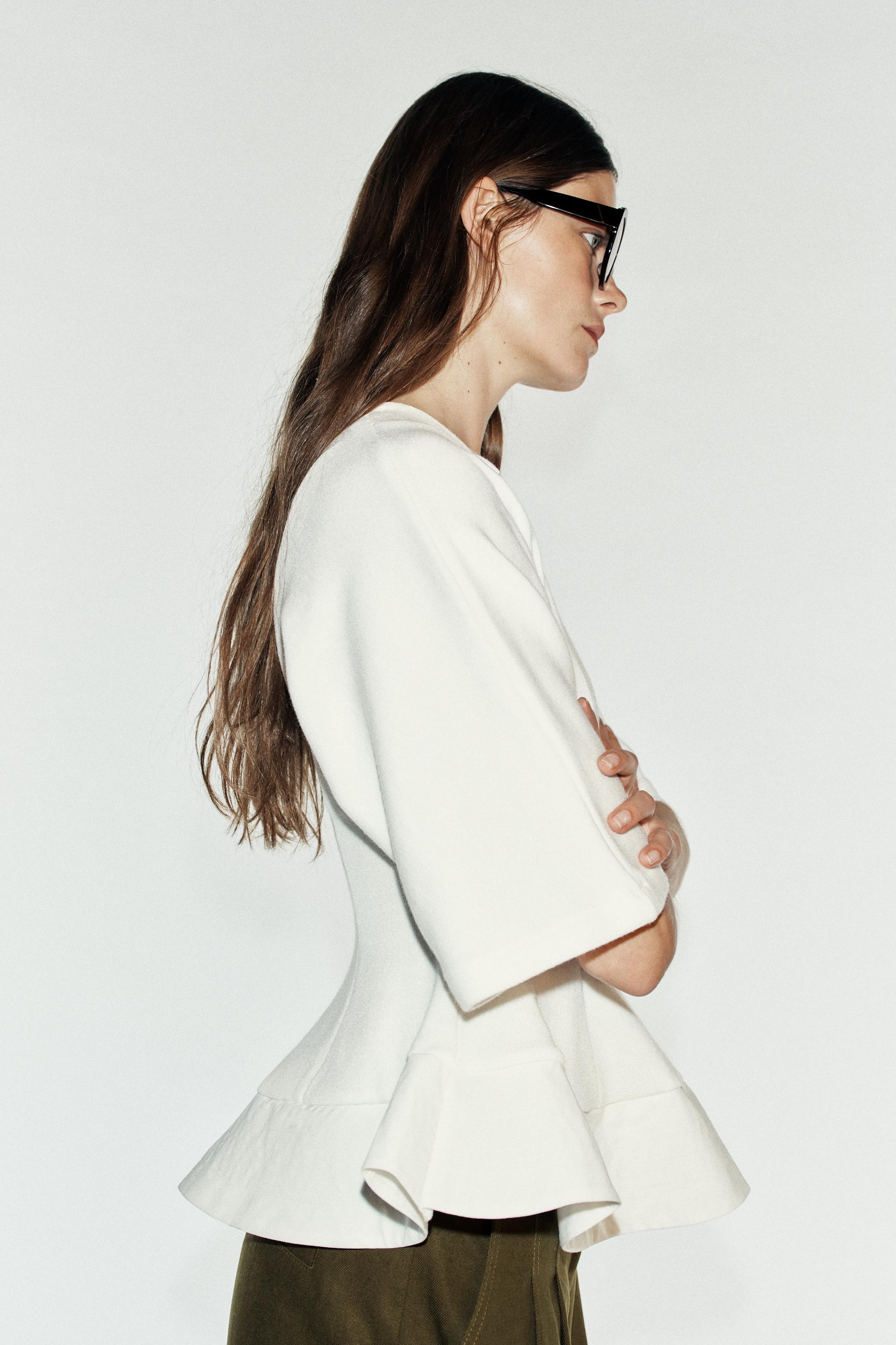 Женские топы Zara SOFT PEPLUM TOP — фото 4