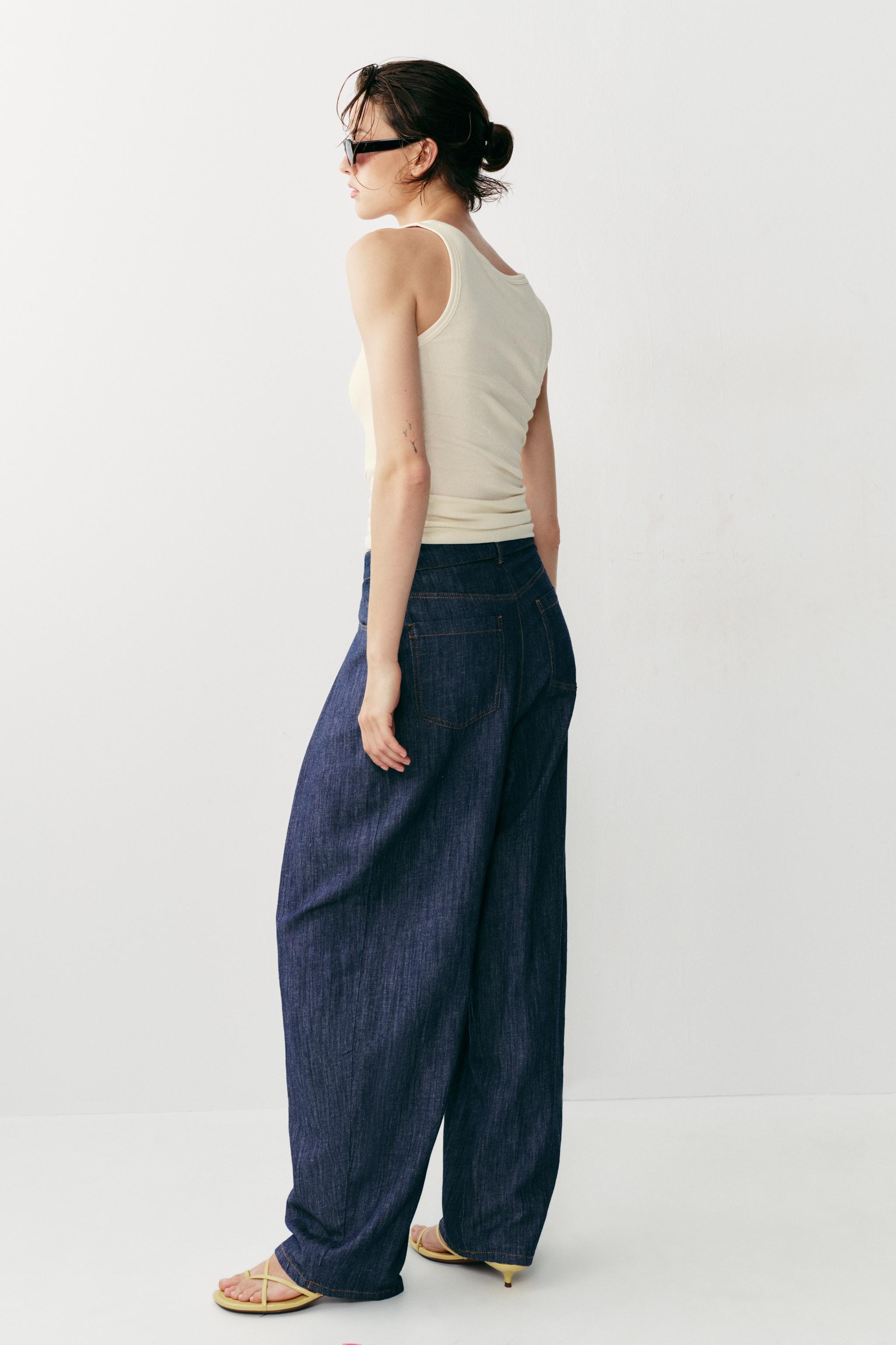 Женские брюки Zara PLEATED LINEN PANTS — фото 4