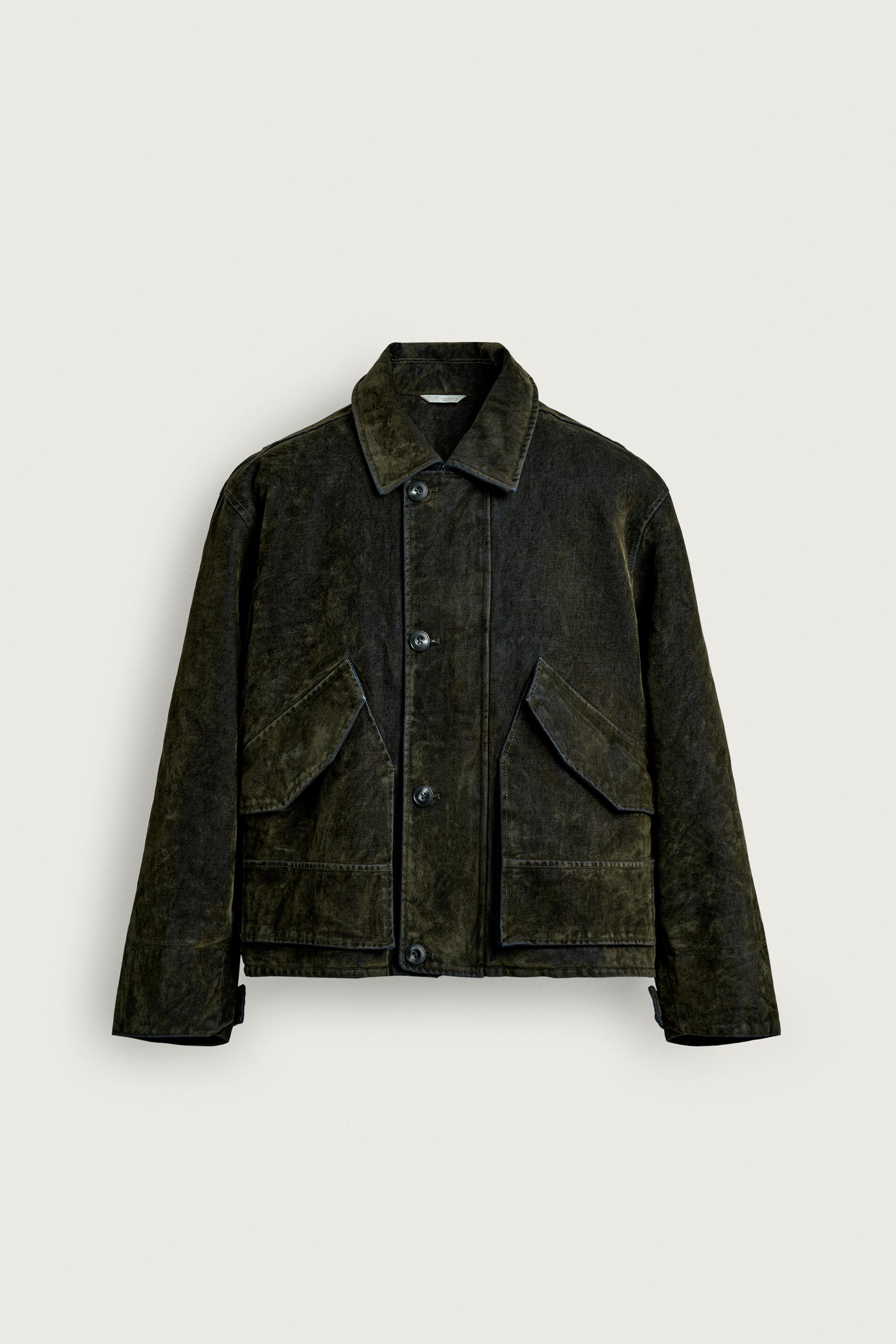 VELOUR TWILL JACKET - Dark green | ZARA South Africa