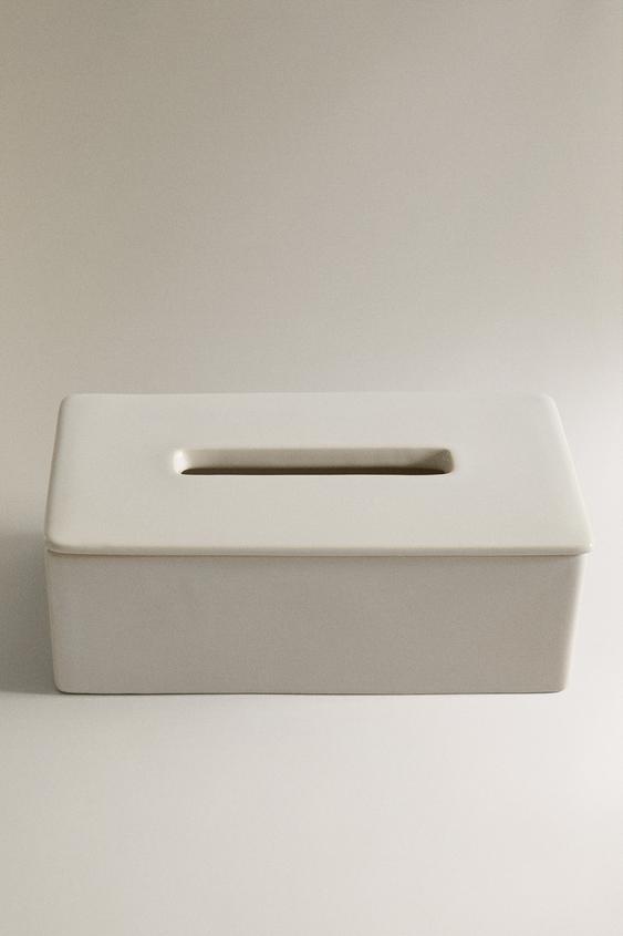 Porta Fazzoletti In Ceramica Per Bagno - Scatola Decorativa Quadrata, Colore Nero E Oro