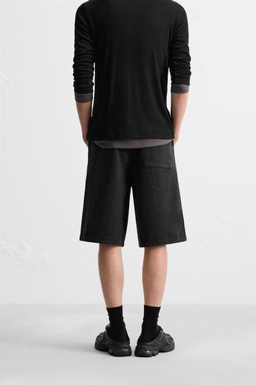 BERMUDA DE JOGGING COUPE AMPLE - Anthracite foncé de Zara - Image 2
