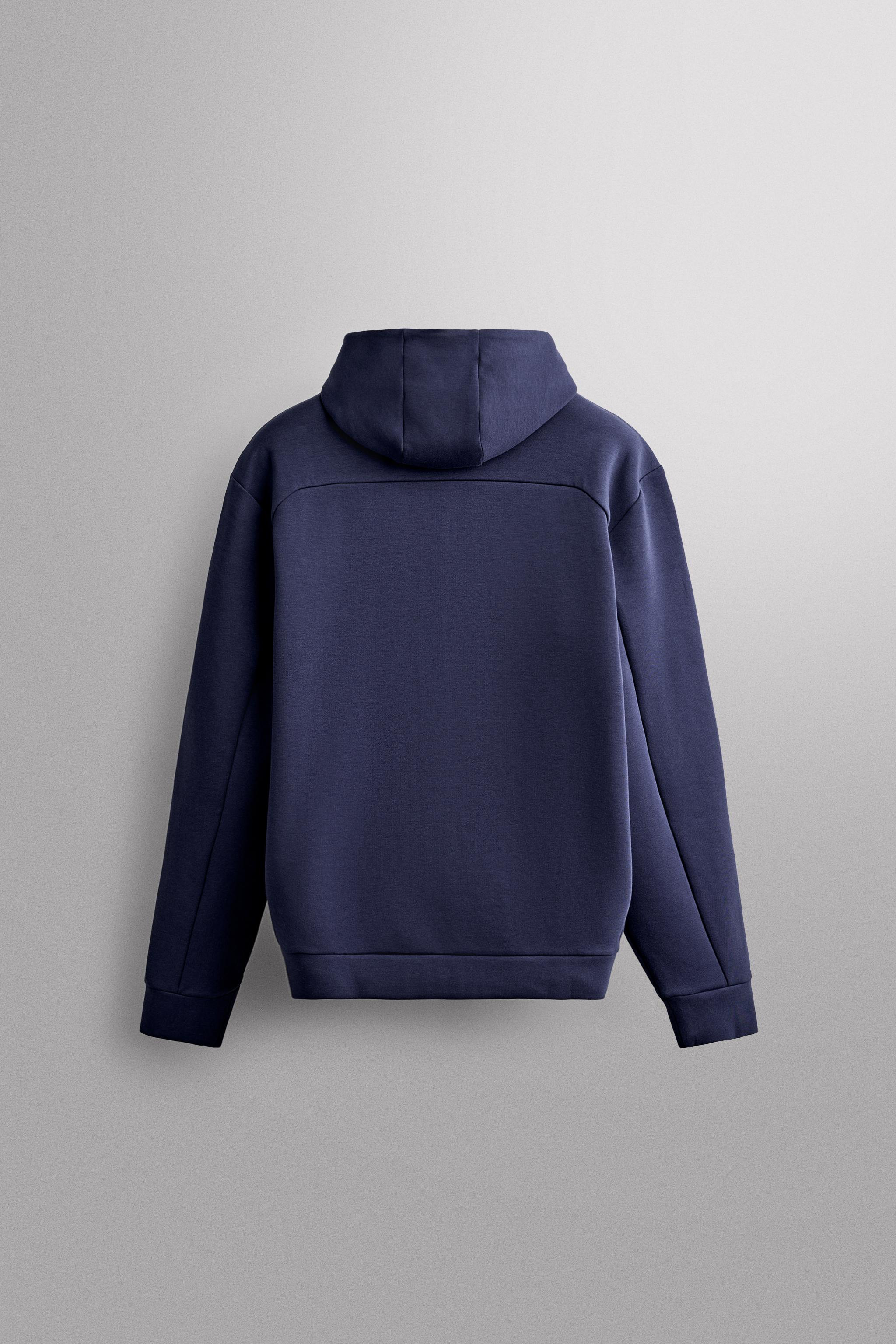 TECHNICAL ZIP-UP HOODIE — Cornflower blue