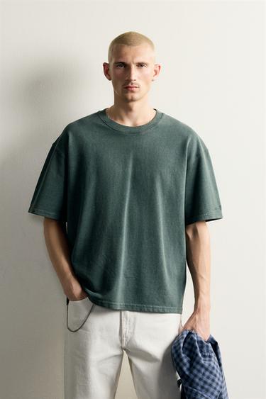 WASHED WAFFLE KNIT SHIRT — Green 2