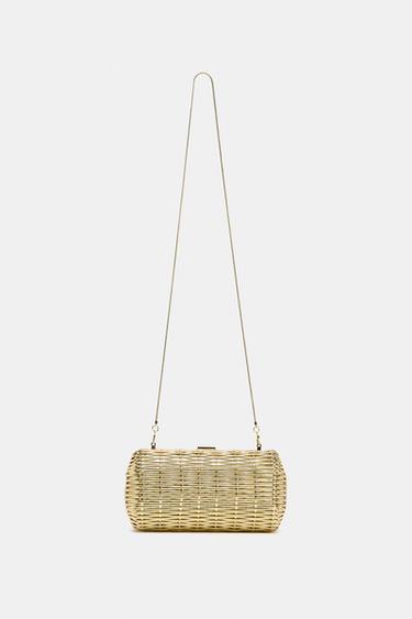 WOVEN BOX BAG - Golden by Zara
