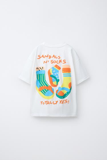 PRINTED T-SHIRT - White by Zara - Image 1