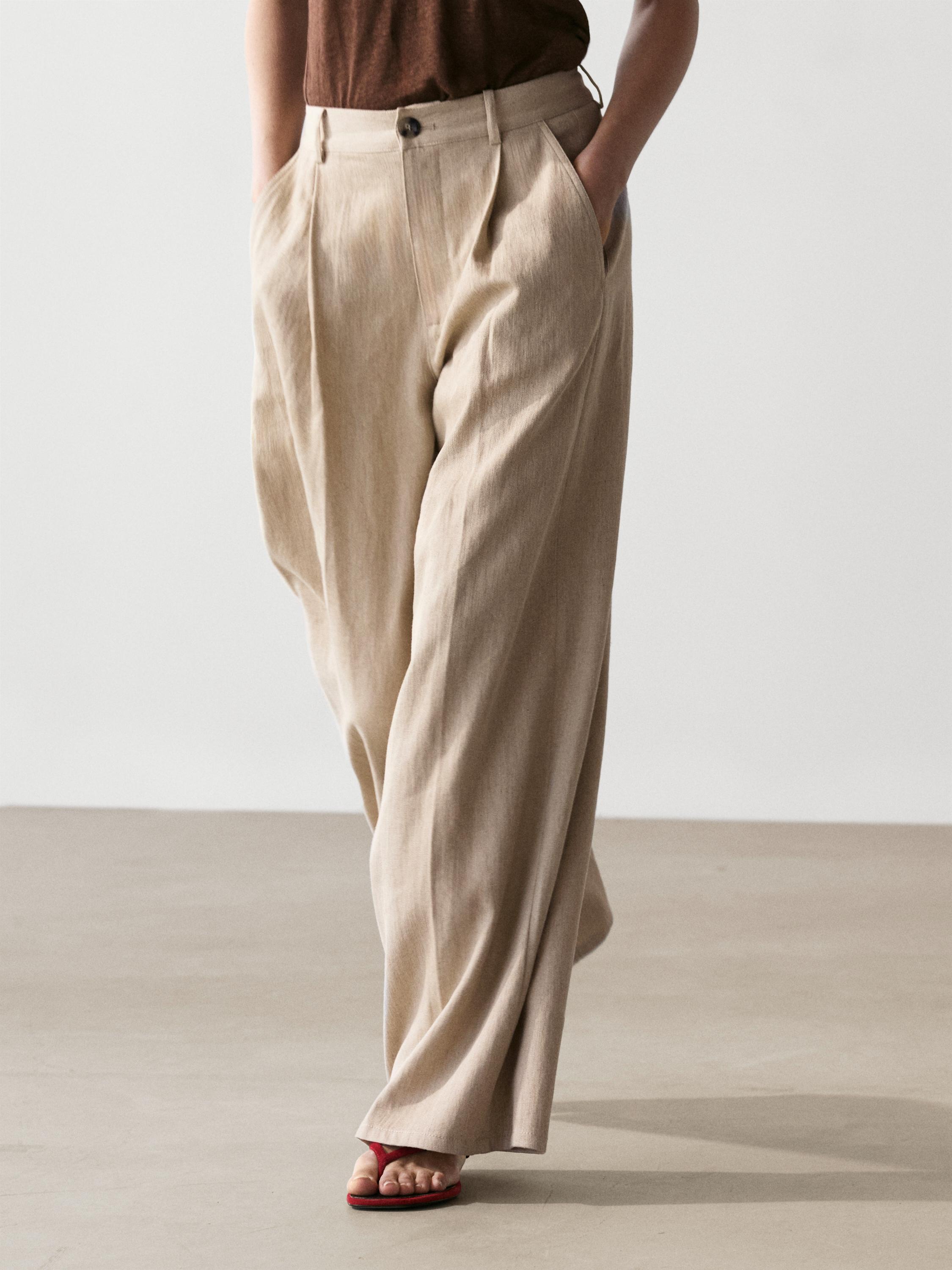 Loose fit high-waist trousers