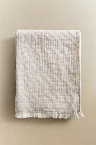 COTTON THROW - Beige by Zara - Image 5