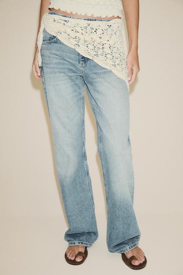 TRF WIDE-LEG MID-WAIST SCARF JEANS - Blue by Zara - Image 4