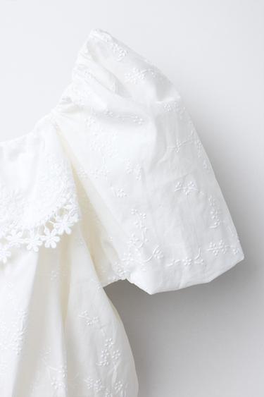 TOP BALLON BRODÉ - Blanc de Zara - Image 3
