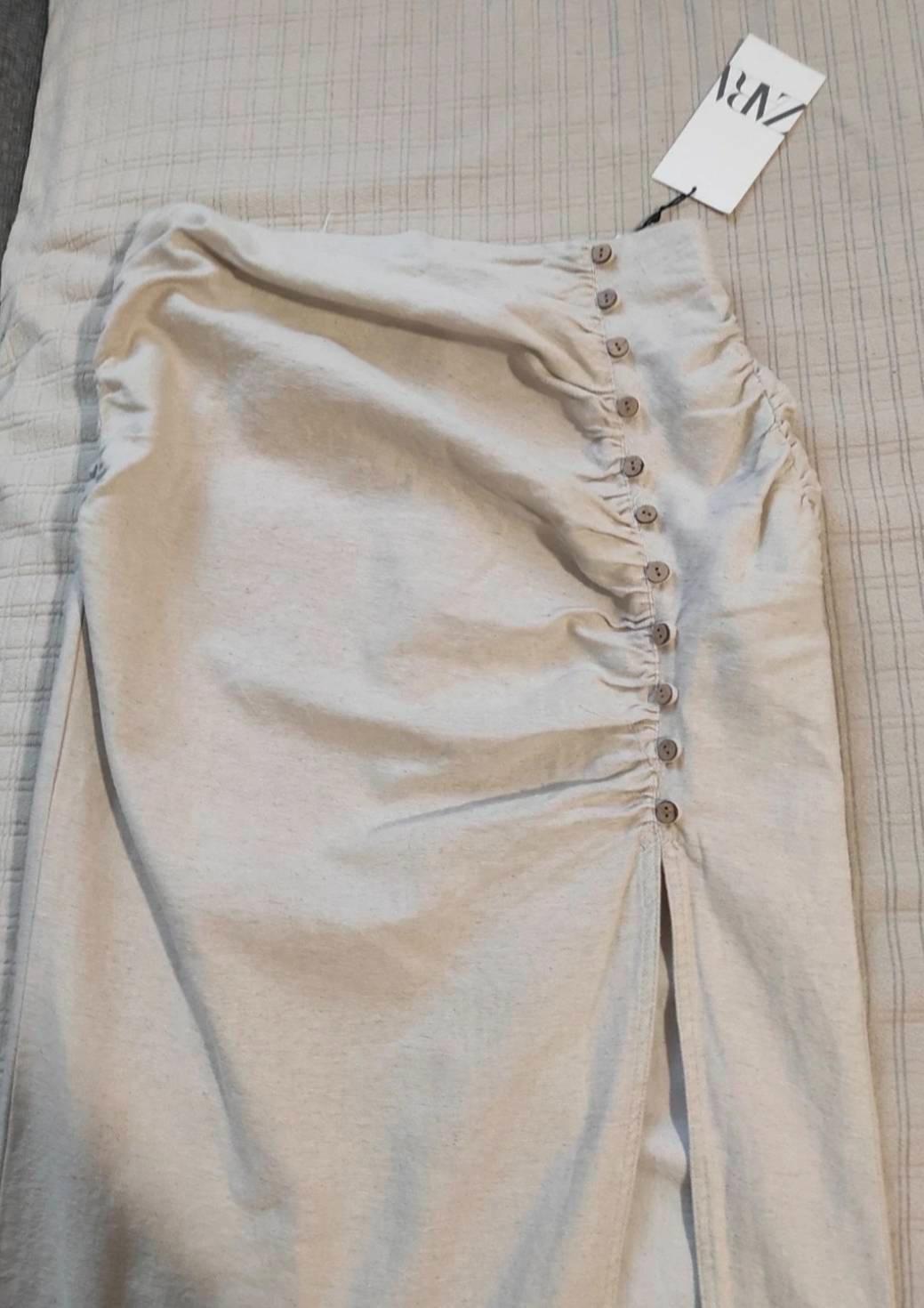 MIDI SKIRT WITH SIDE DRAPED DETAIL - Image 4