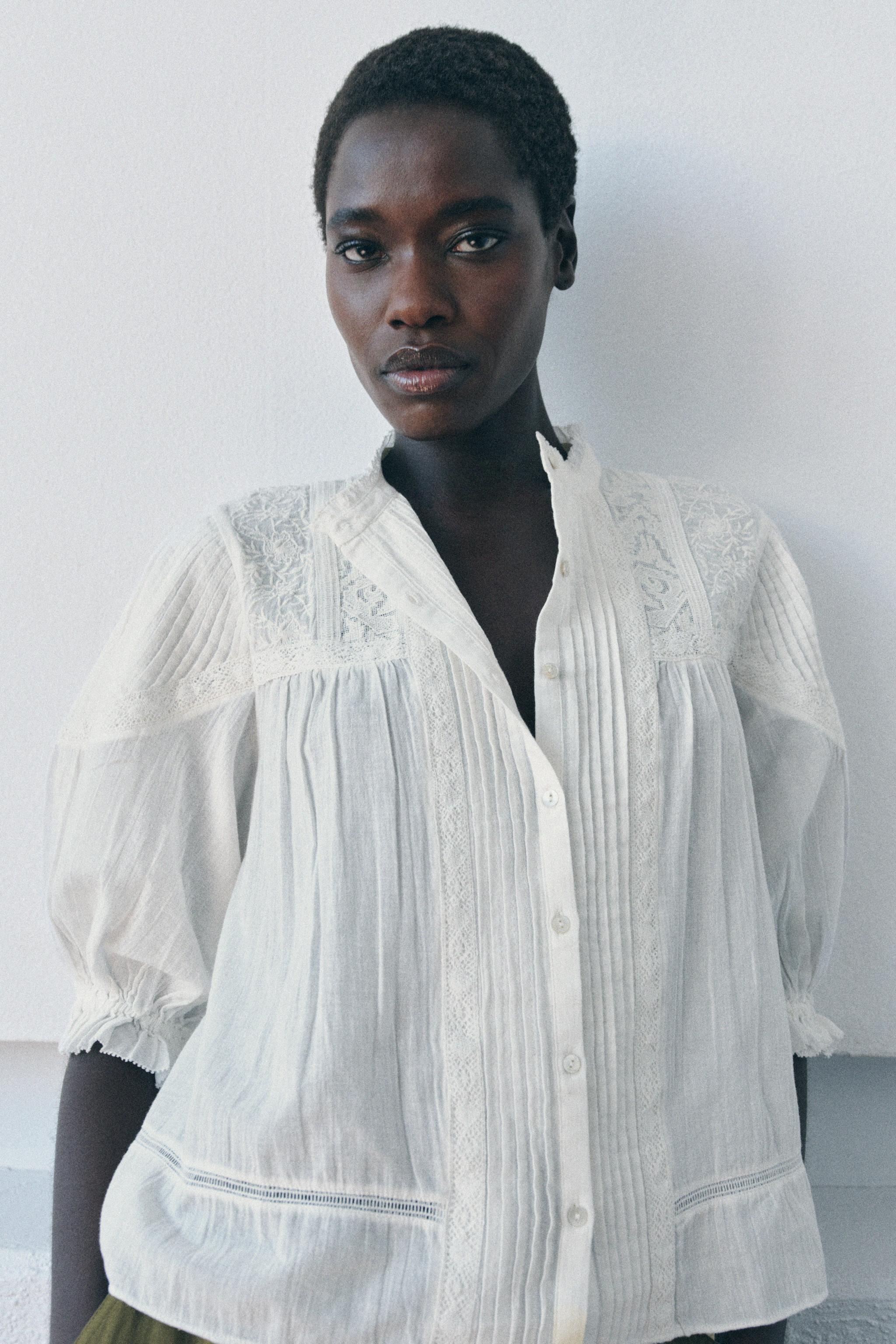 ROMANTIC COTTON SHIRT ZW COLLECTION - Ecru | ZARA United States