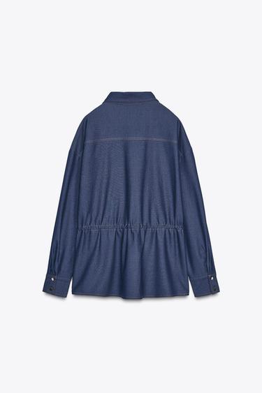 LONG SLEEVE SAFARI SHIRT - Indigo by Zara