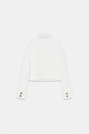 GOLD BUTTON DOUBLE-BREASTED JACKET - Ecru by Zara