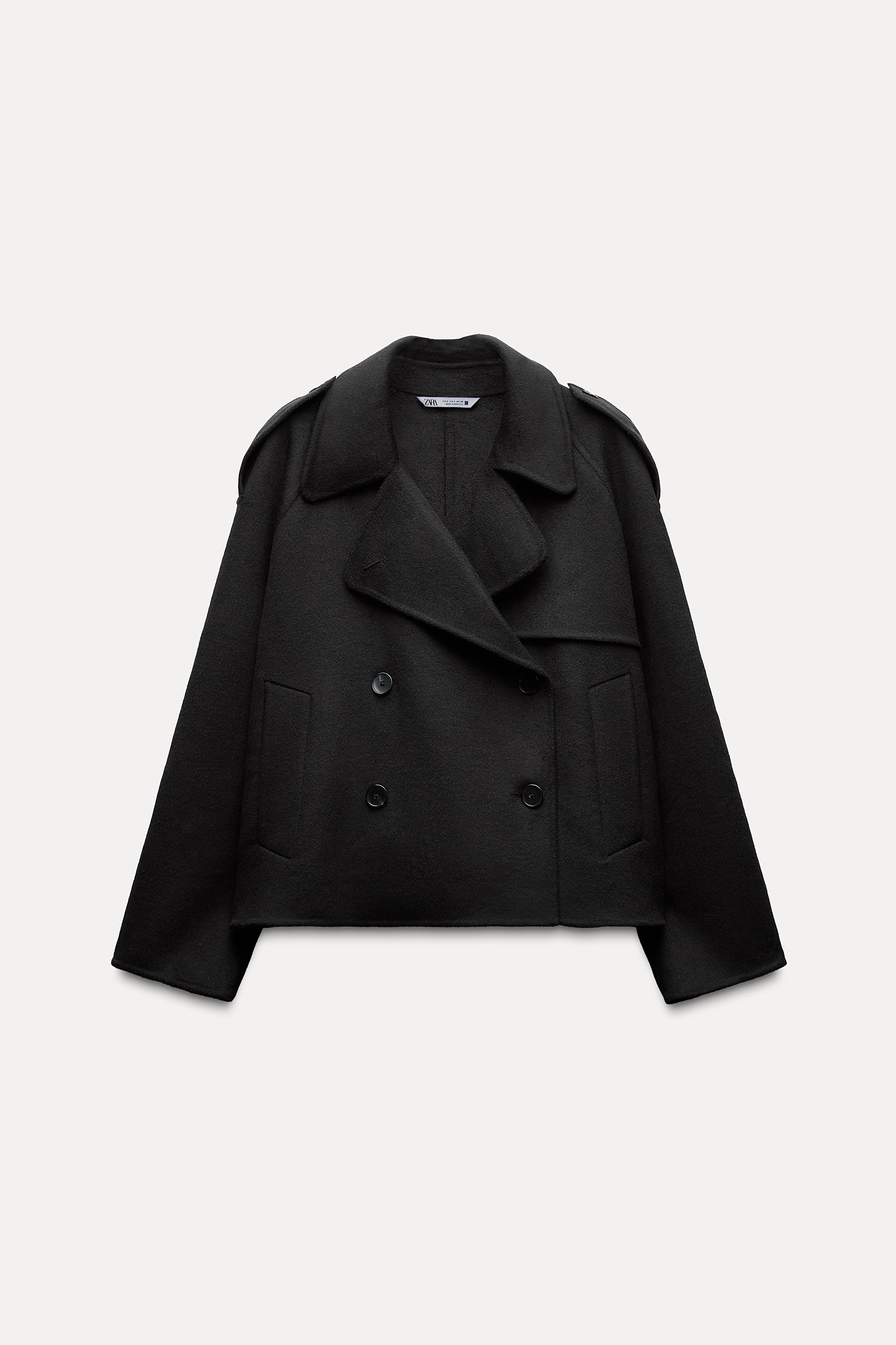 Black fashion women's coat zara