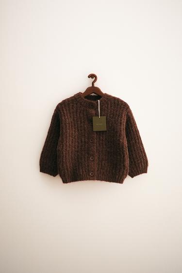ZARA TIMELESS - CHUNKY KNIT CARDIGAN WITH WOOL - Chocolate by Zara - Image 0