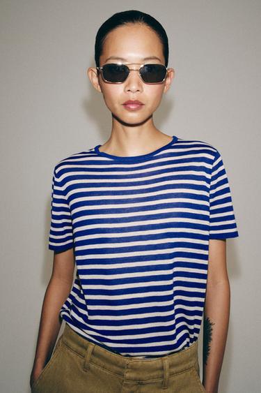 TOP PUNTO RAYAS - Azulón de Zara
