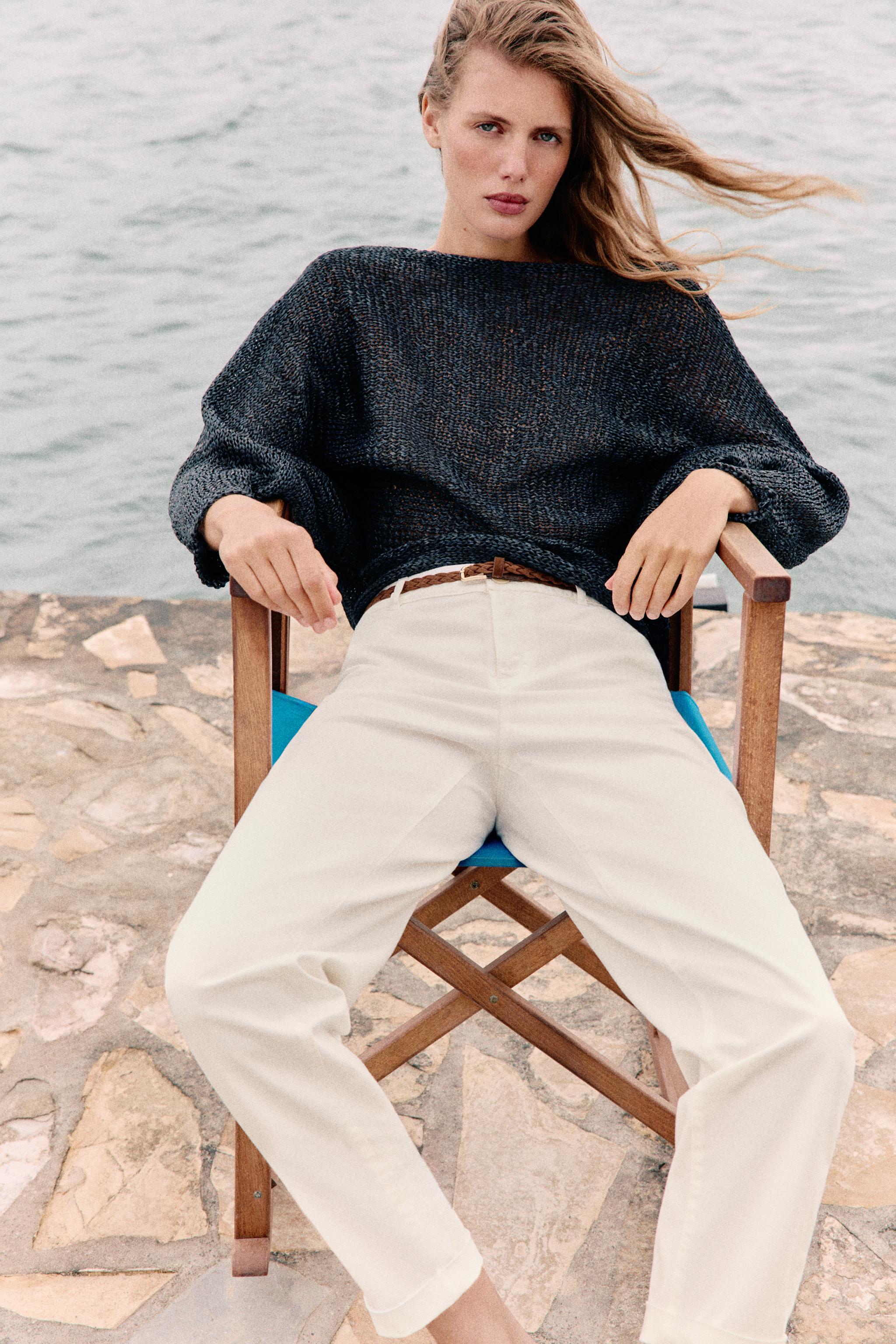 BRAIDED BELT CHINO PANTS