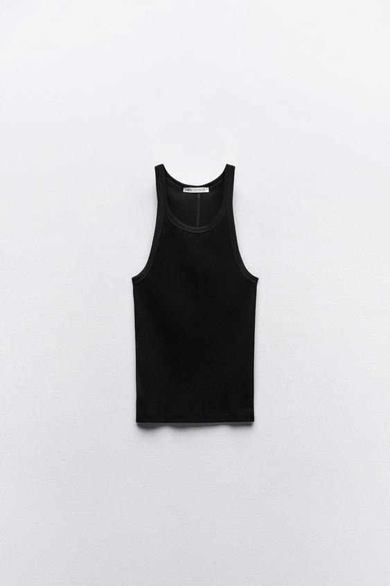 Brand New Zara Black tshirt crop top Size Medium Dominican