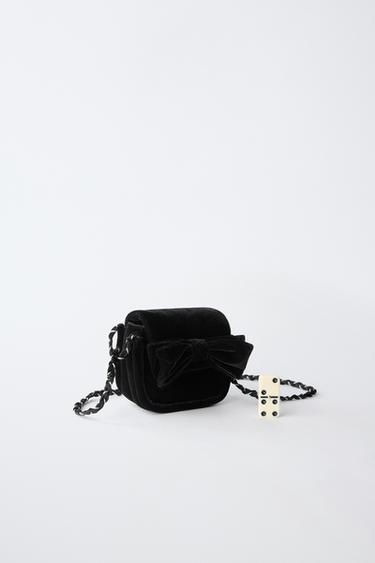 SAC BANDOULIÈRE NŒUD VELOURS - Noir de Zara - Image 5