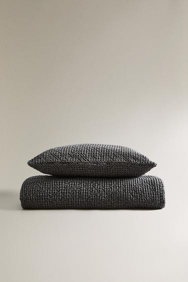 COLCHA ALGODÓN MINI TEJIDO TIPO GOFRE - Gris oscuro de Zara