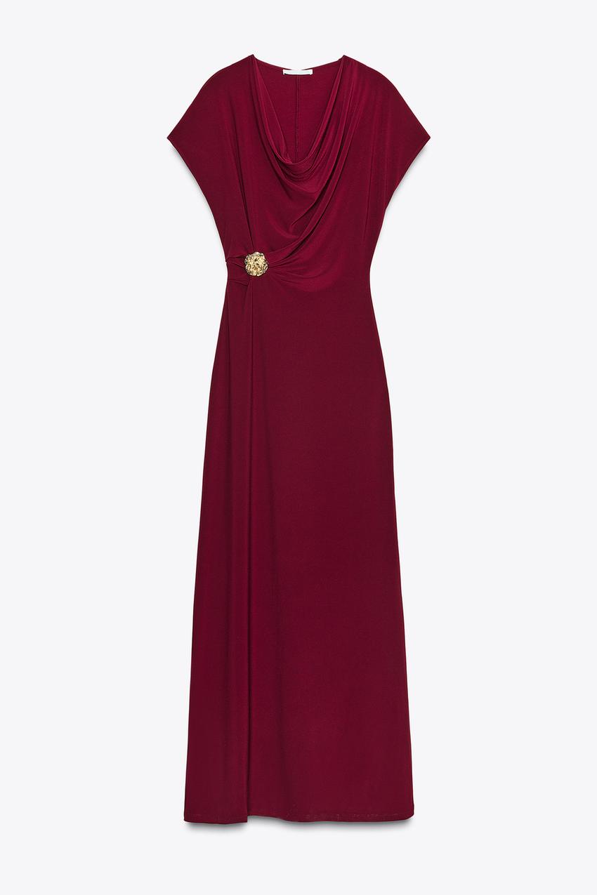 DRAPED DRESS WITH HARDWARE