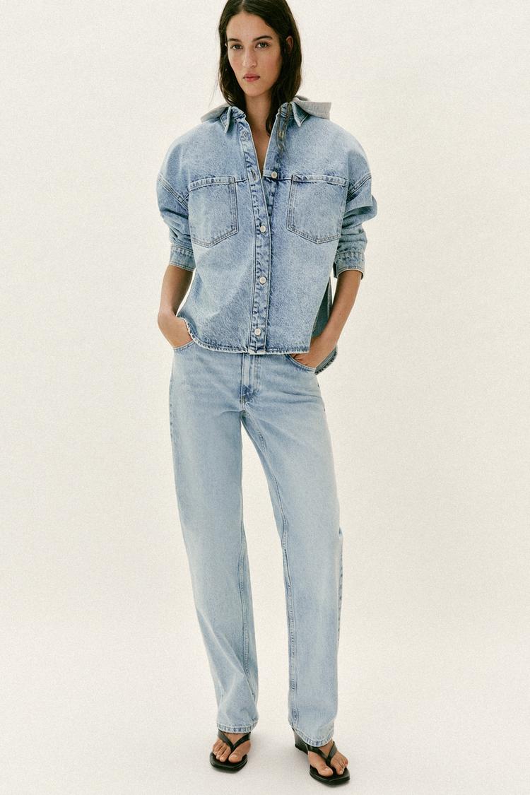 Z1975 KAPÜŞONLU OVERSIZE DENİM CEKET