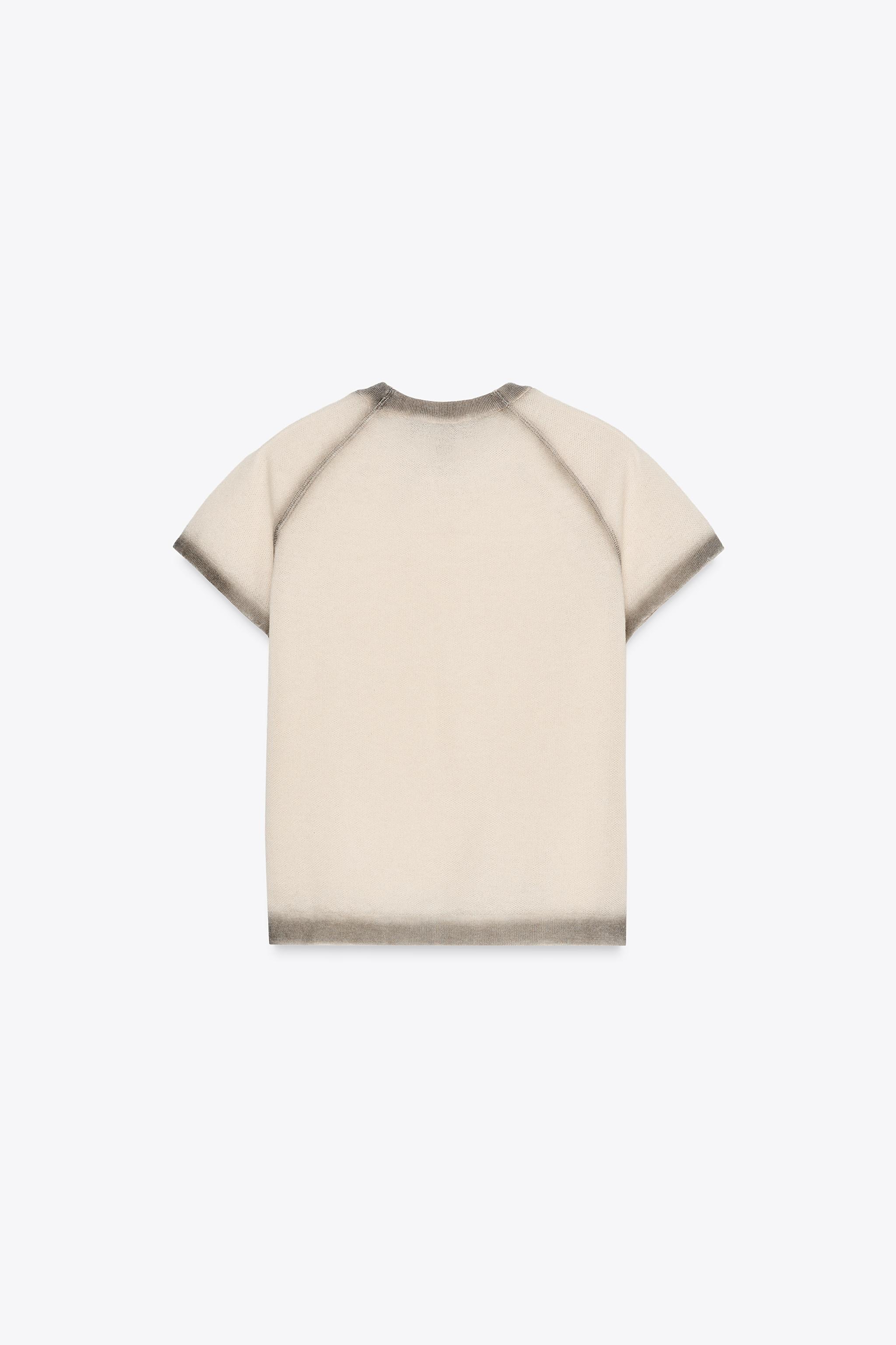 DEGRADÉ PRINT KNIT TOP - Ecru | ZARA United States DEGRADÉ PRINT KNIT TOP - Ecru | ZARA United States