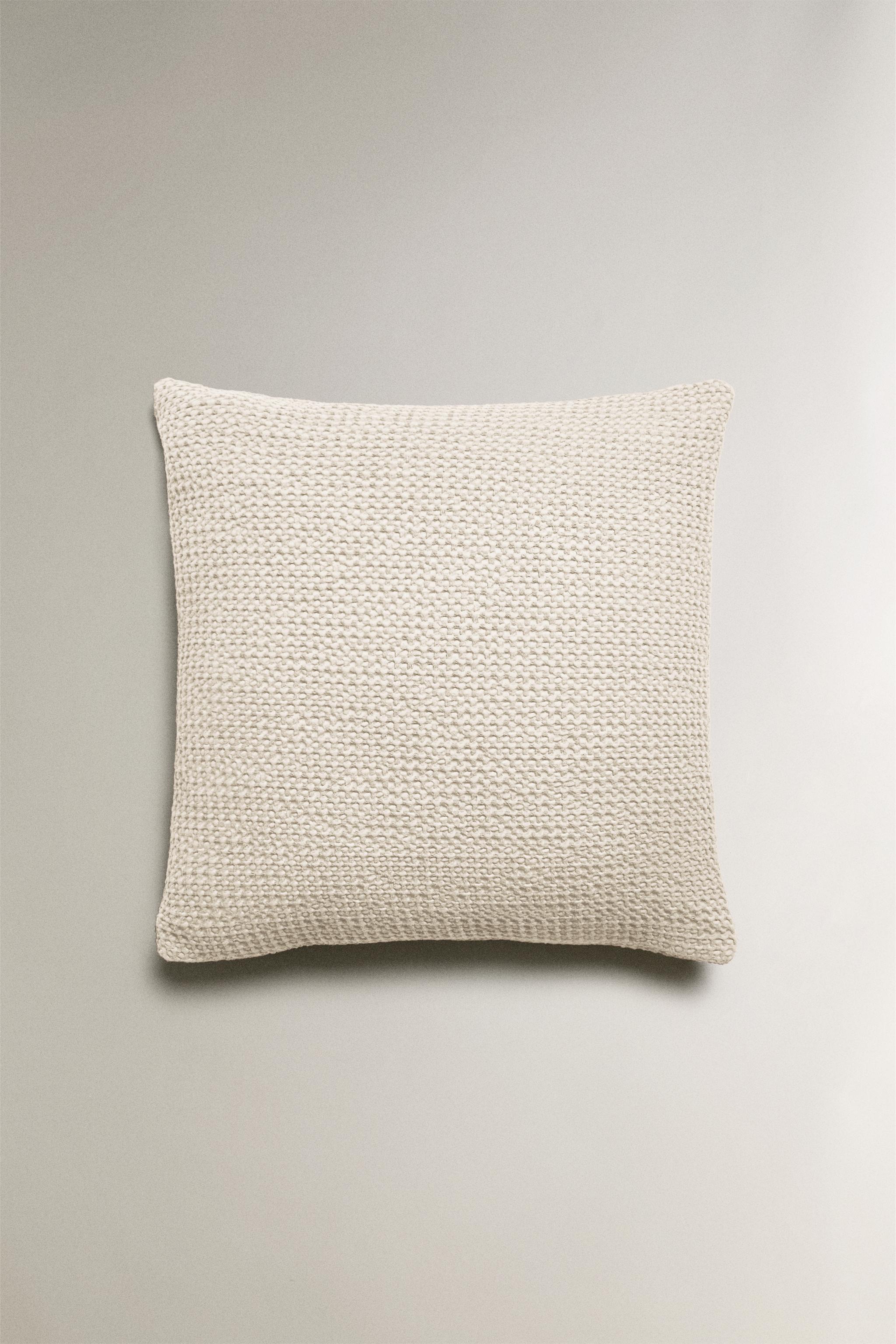 WAFFLE-KNIT THROW PILLOW COVER