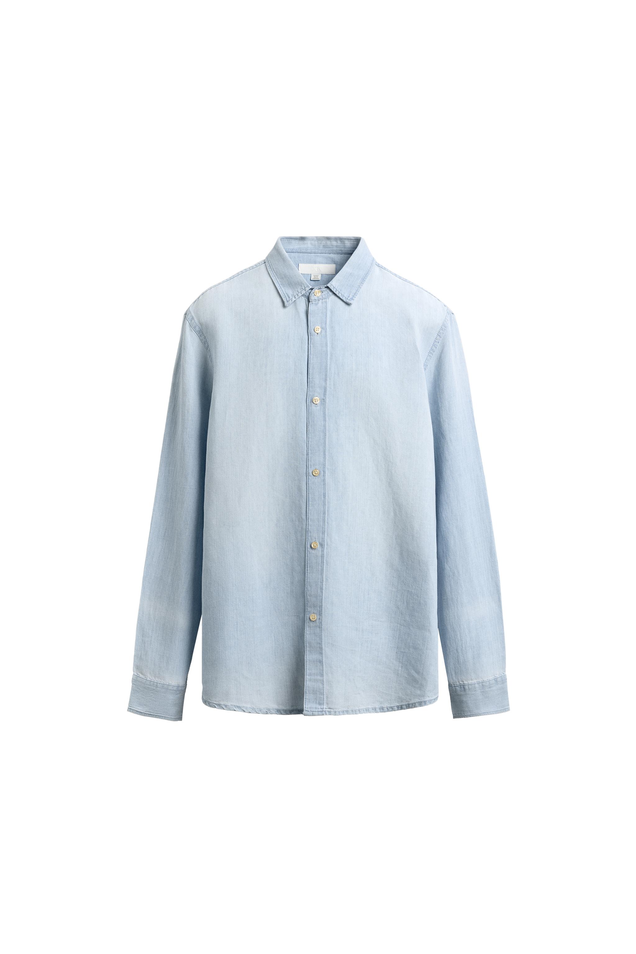 PAMUKLU KETEN DENİM GÖMLEK