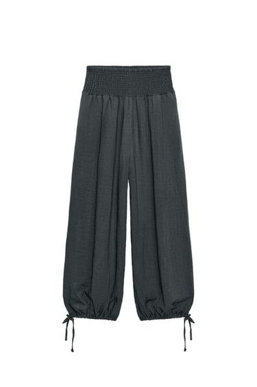 BAGGY TROUSERS WITH ELASTIC WAIST - Anthracite grey by Zara