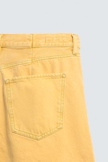 BERMUDA EN JEAN RELAXED FIT COULEUR - Jaune de Zara - Image 9