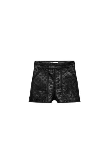 SHORTS WITH CUTWORK EMBROIDERY