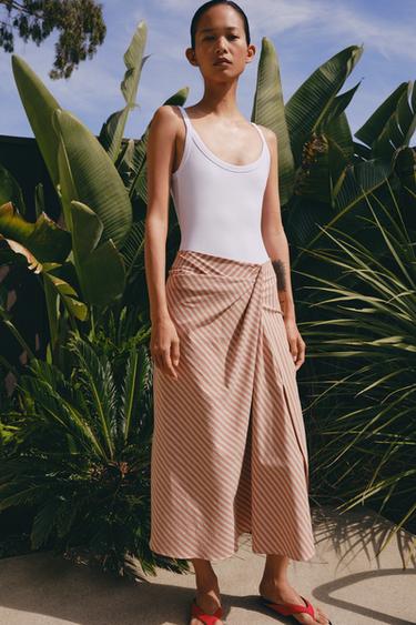 JUPE DRAPÉE À RAYURES ZW COLLECTION - Multicolore de Zara - Image 2