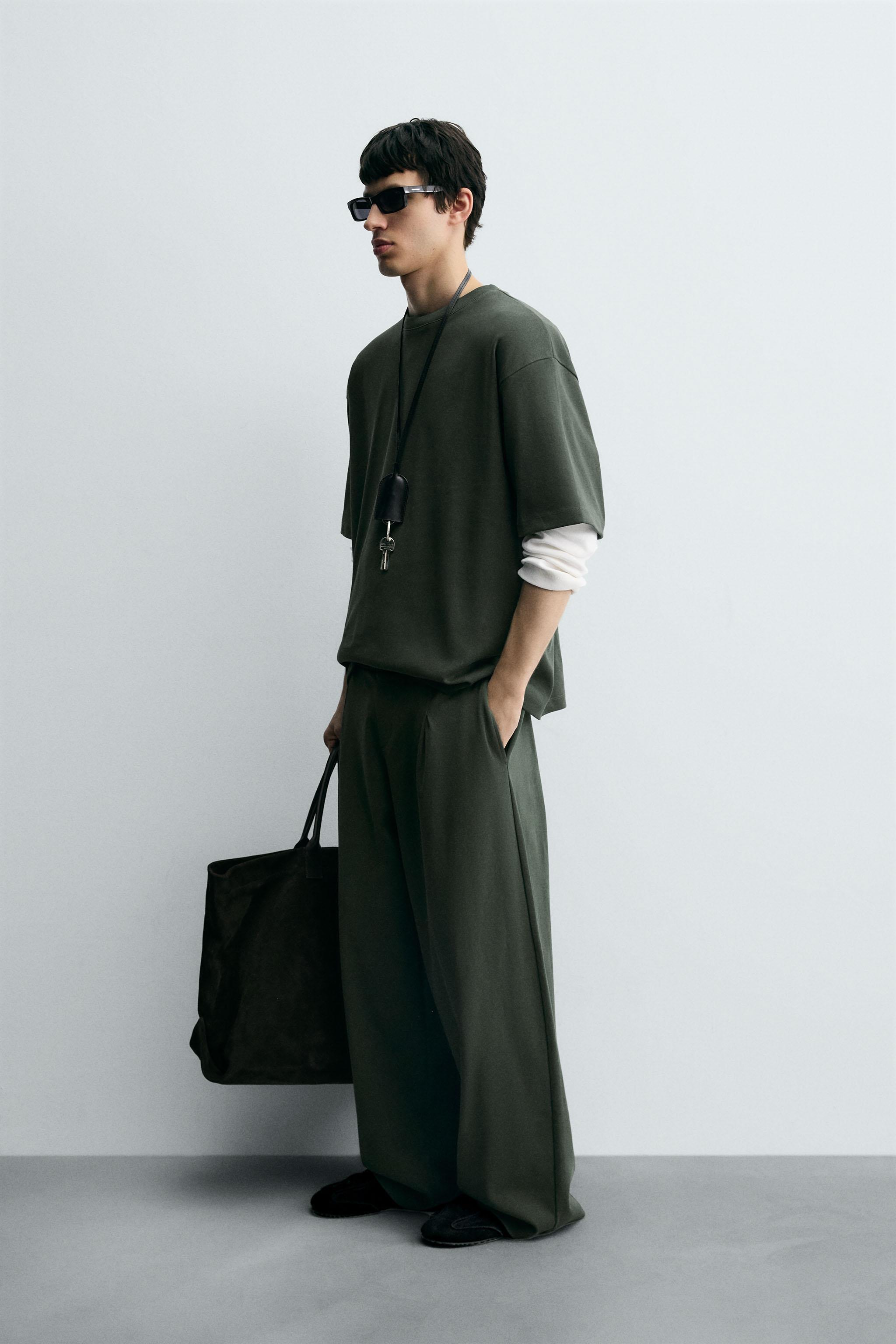 22ss PLEATED TROUSERS ライトグリーン PS Paul Smith Light Green Cotton-Twill Pleated Trousers | King's Cross