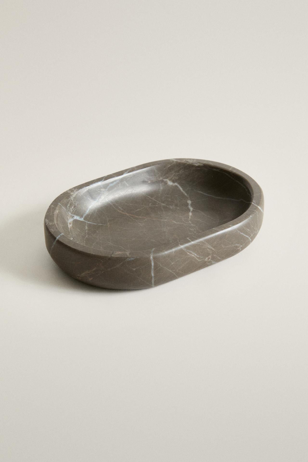 MARBLE BATHROOM SOAP DISH — Brown