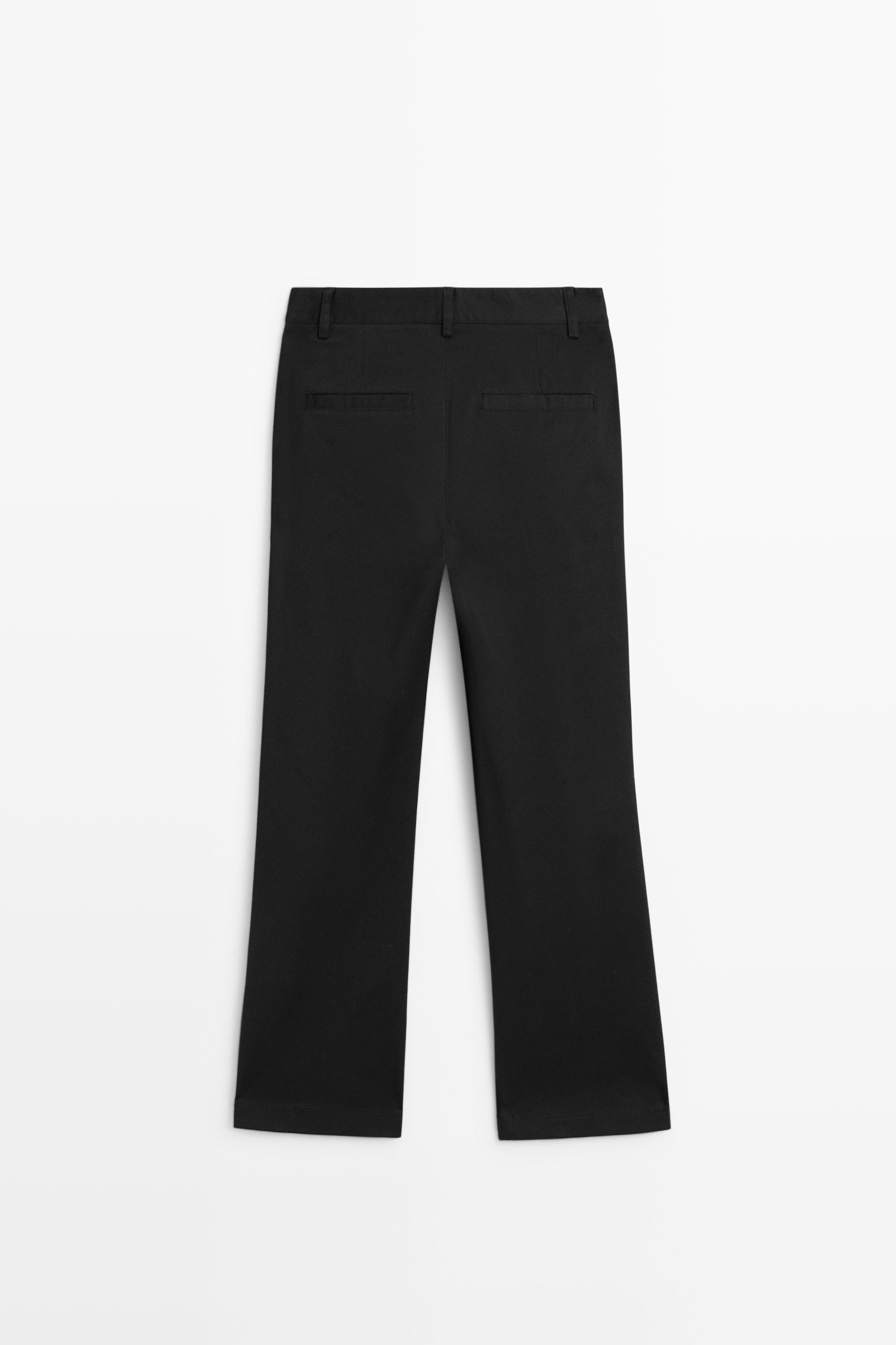Cotton blend kick flare pants