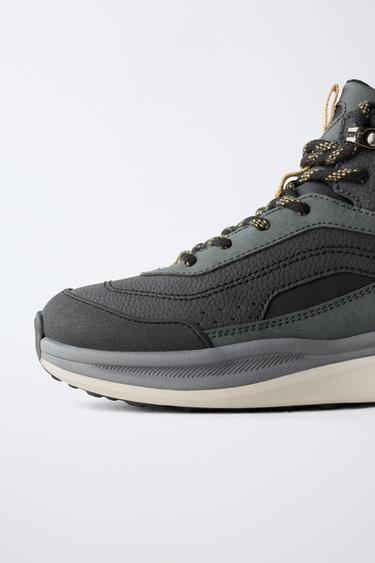 TECHNICAL HIGH-TOP SNEAKERS - Black by Zara - Image 3